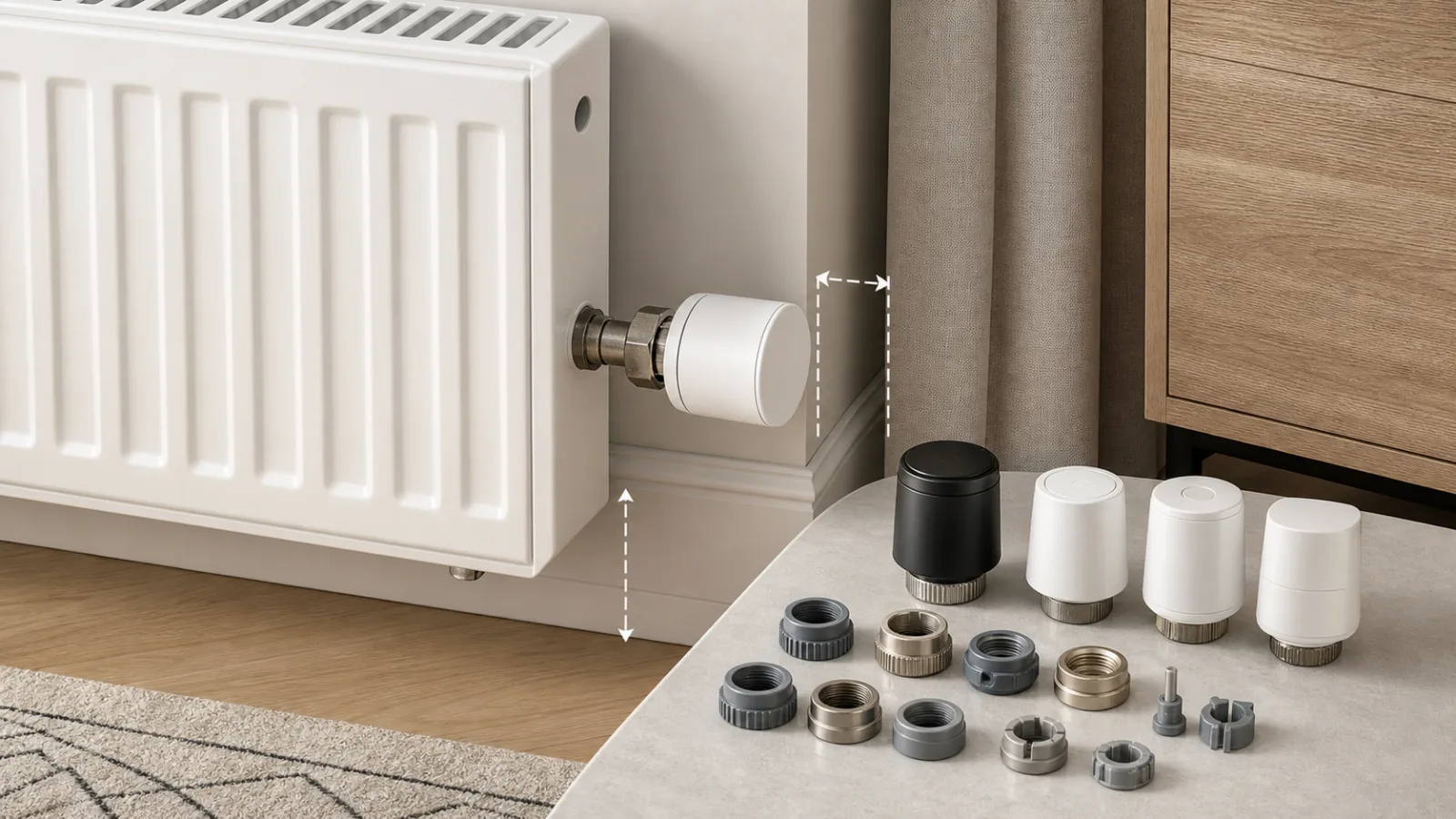 Smart radiator valve clearance and battery access comparison
